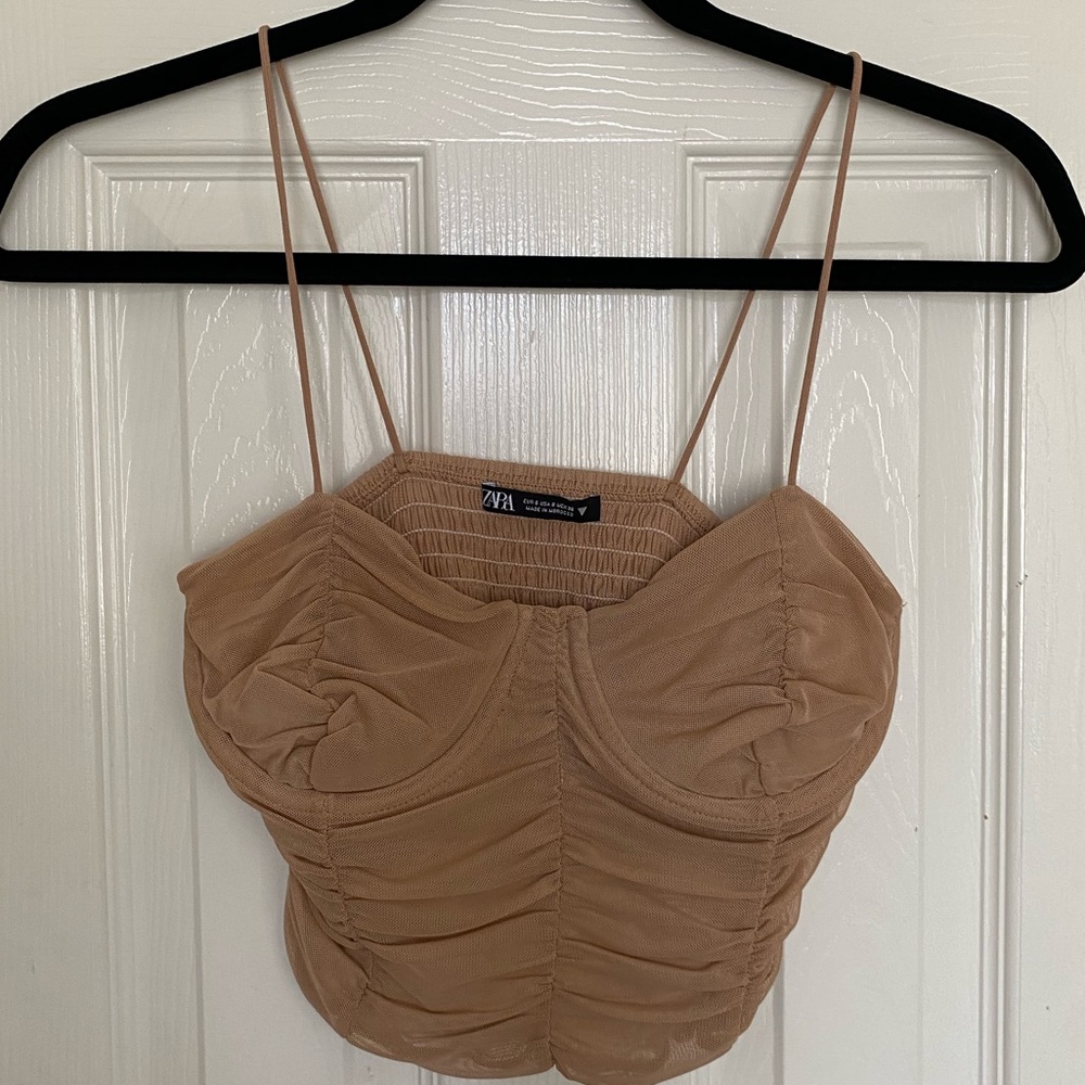 Zara scrunch crop top